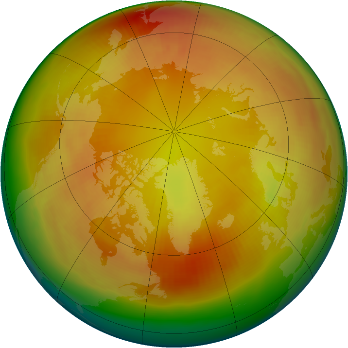 Arctic ozone map for February 1982